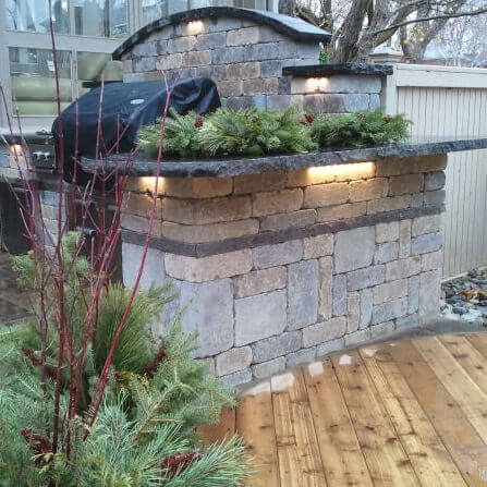 BBQ area illuminated