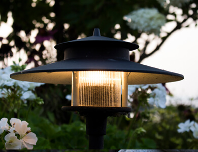 Garden light close up
